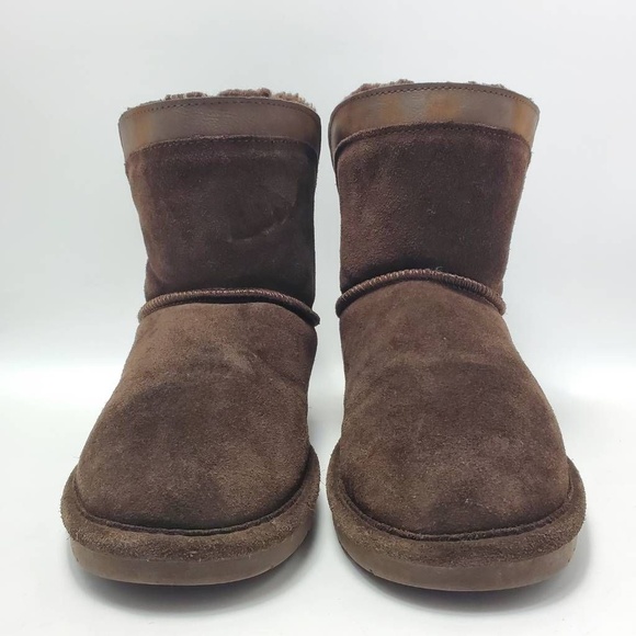 Bearpaw Shantelle Women's Winter Boots Brown Suede Wool Lined Bootie Size 9 M - Picture 4 of 12
